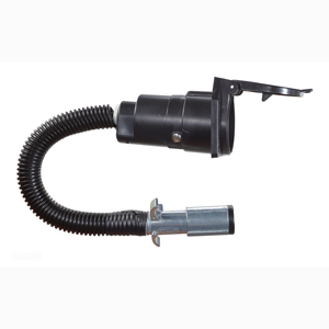 6-Way Round Plug 7-Way RV Trailer Connector Adapter, Pkg