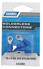 5/pk Blue 16-14 Ga #10 Vinyl Insulated Ring