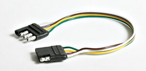 4-Flat Female End Trailer Connector w/ 12" Leads