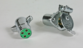 Chrome Plug & Socket 4-Round Trailer Connector