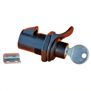 Black 1" Locking Push Button Compartment Lock