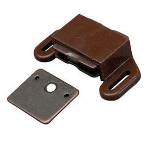 Brown Flat Strike Side Mount Magnetic Catch, 2/pk