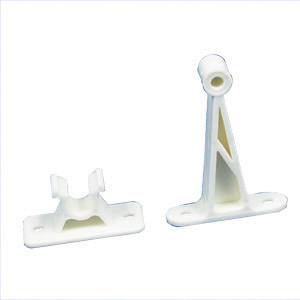 Colonial White Plastic 3" Straight Plunger Entry Door Holder, Set