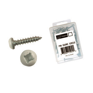 White 8 X 1" Pan Head/Square Recess Screw, 50/pk