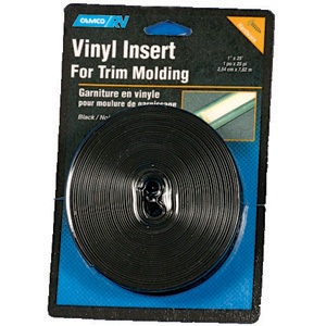 Black 1" x 25' Vinyl Insert Trim