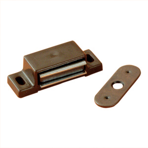 Brown Flat Strike Side Mount Magnetic Catch, 2/pk