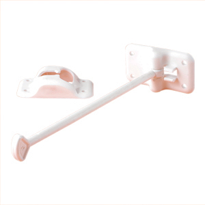 White Plastic 6" Straight T-Style Entry Door Holder