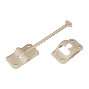 Colonial White Plastic 6" Straight T-Style Entry Door Holder