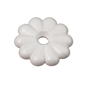 White Plastic Rosettes, w/ Screws, 14/pk