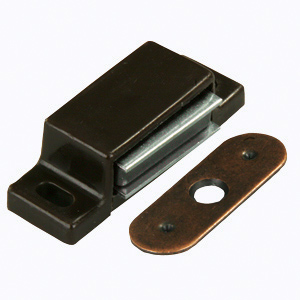 Brown Flat Strike Side Mount Magnetic Catch, 2/pk