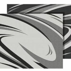 Faulkner 53008 Black And Gray Modern Swish RV Patio Mat - 9' x 12'