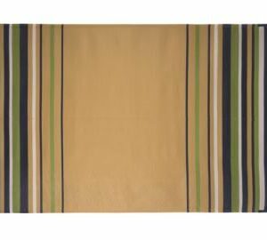 Faulkner 68800 Reversible RV Outdoor Mat - Navy, White, Lime & Beige Striped Design - 8' x 20'
