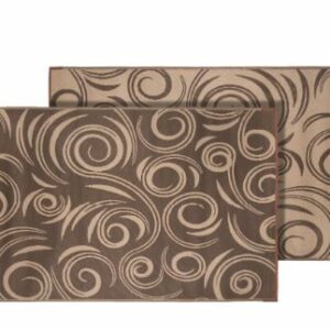 Faulkner 68859 Reversible RV Work & Play Mat - Brown & Beige Swirl Design - 3' x 5'