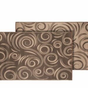 Faulkner 68860 Reversible RV Outdoor Patio Mat - Brown & Beige Swirl Design - 9' x 12'