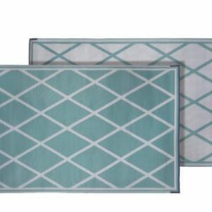 Faulkner 68901 Reversible RV Work & Play Mat - Turquoise & White Diamond Design - 3' x 5'