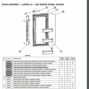Norcold 627979 Lower Left Hand Door Assembly With Flapper