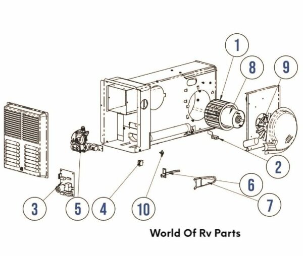 Atwood Hydroflame 7920-II Rv Furnace 20,000 BTU Parts Breakdown Selection