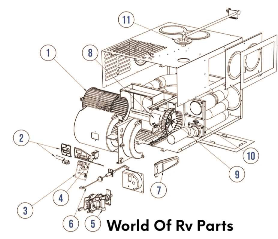 Dometic DFMD35 Mojave Rv Furnace 35,000 BTU Series Parts Breakdown Selection List
