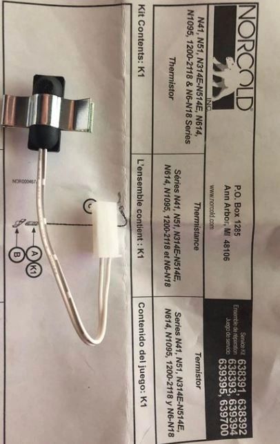 Norcold 638391 OEM Thermistor Assembly - Fits Polar N7/N8/N10