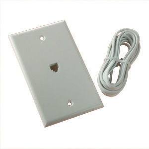 Beige Phone Jack w/ 6' Cord
