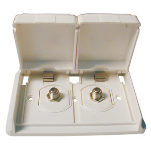 White Dual Outdoor TV Outlet