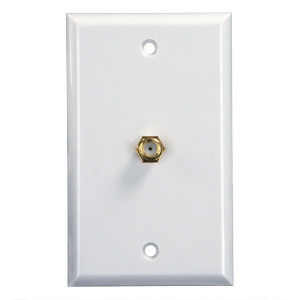 Polar White Interior TV Cable Plate