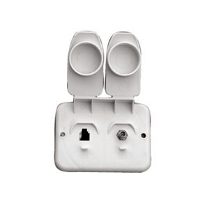 White Compact TV/Phone Receptacle